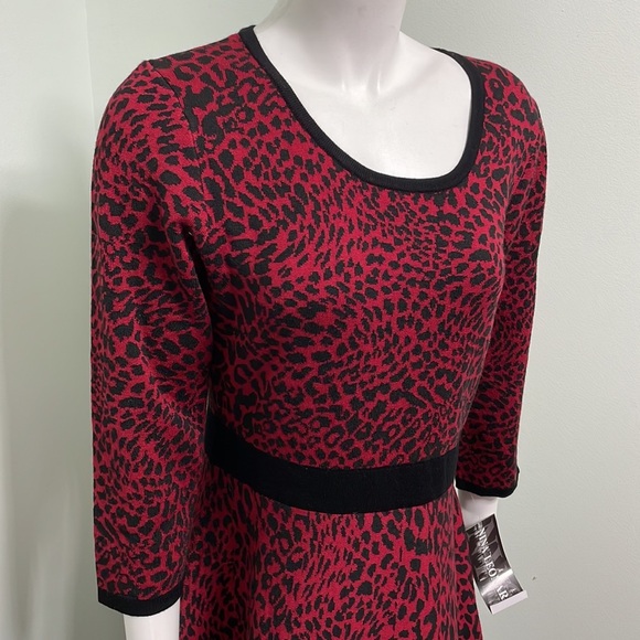 Nina Leonard leopard print knit dress NWT - Picture 4 of 9